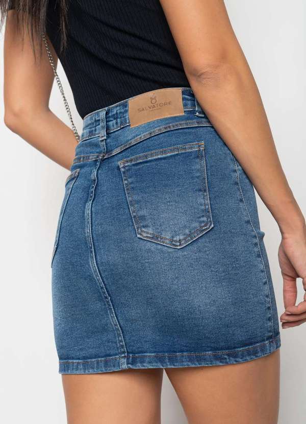 Salvatore Fashion - Saia Jeans Curta Fashion Azul 4