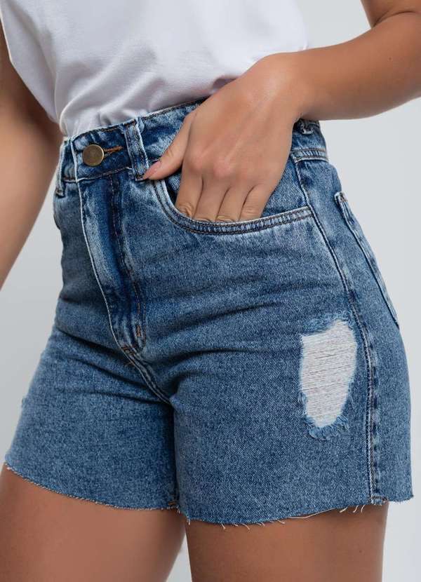 Salvatore Fashion - Short Jeans Barra a Fio Top  Fashion Azul 3