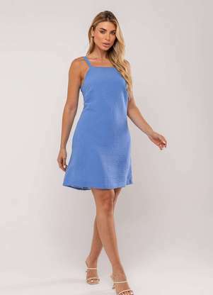 Salvatore Fashion - Vestido Curto com Alça Fina e Bolso - SALVATORE FASHION