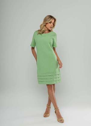 Salvatore Fashion - Vestido Curto com Pregas na Barra - SALVATORE FASHION