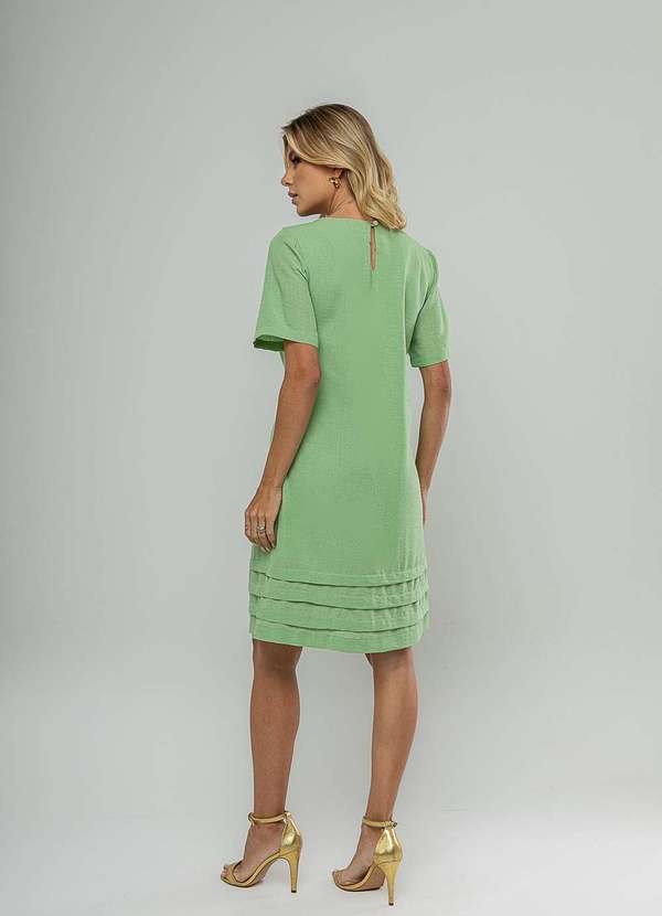 Salvatore Fashion - Vestido Curto com Pregas na Barra Verde 4
