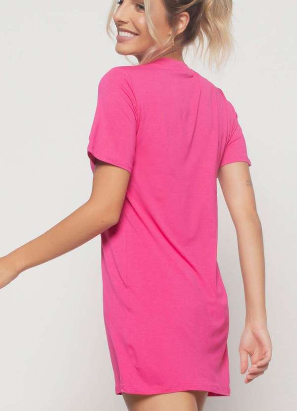 Salvatore Fashion - Vestido Curto Gola Redonda Fashion Rosa 2