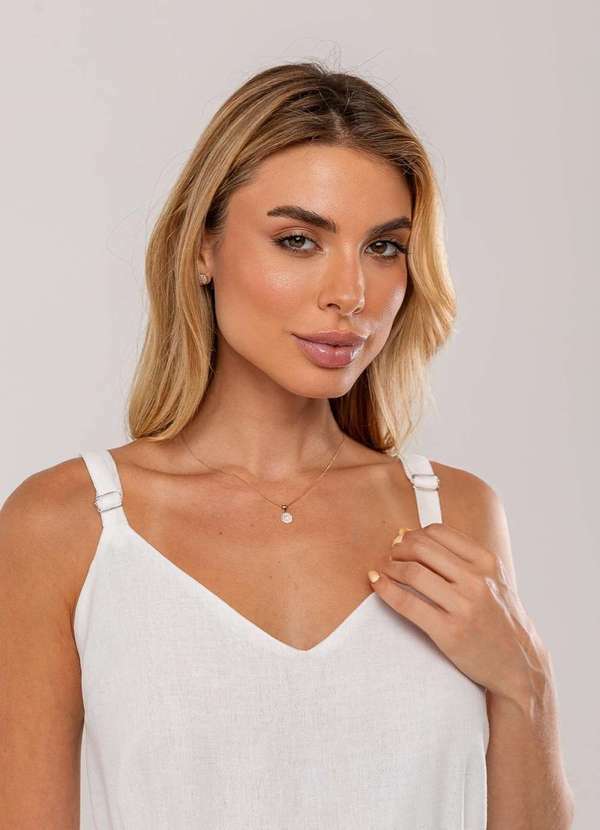 Salvatore Fashion - Vestido Longo com Faixa na Cintura Branco 4