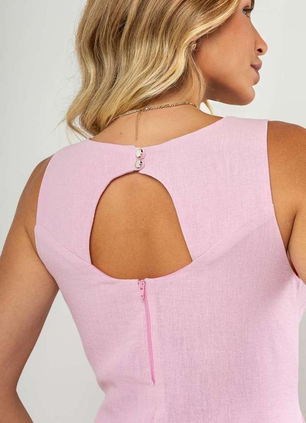 Salvatore Fashion - Vestido Midi Regata e Recorte Posterior Rosa 6