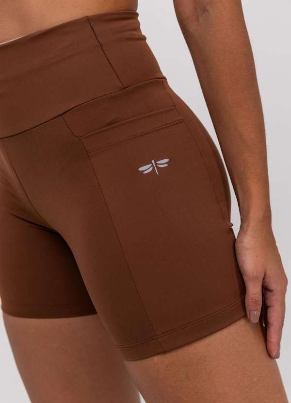 Salvatore Fashion - Bermuda Suplex Poliamida com Bolso Quadrado Marrom 2