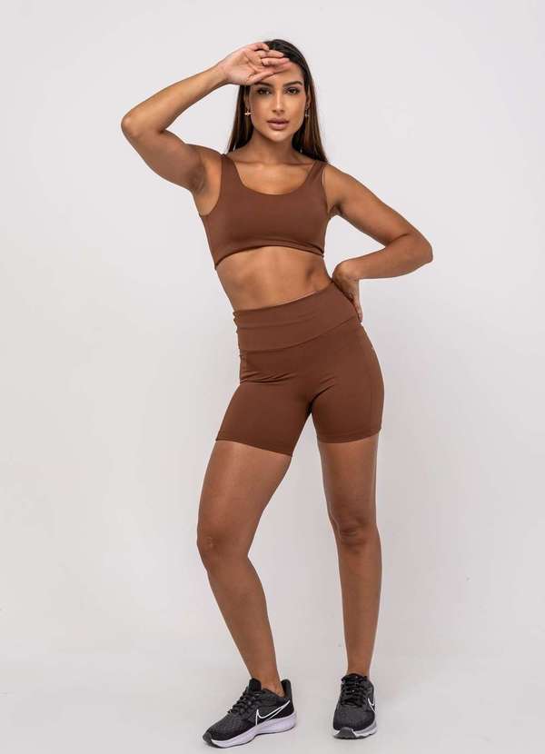 Salvatore Fashion - Bermuda Suplex Poliamida com Bolso Quadrado Marrom 6