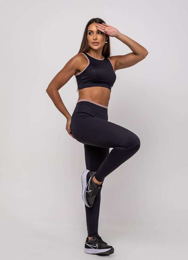 Salvatore Fashion - Calça Legging Suplex Poliamida Básica Preto 2