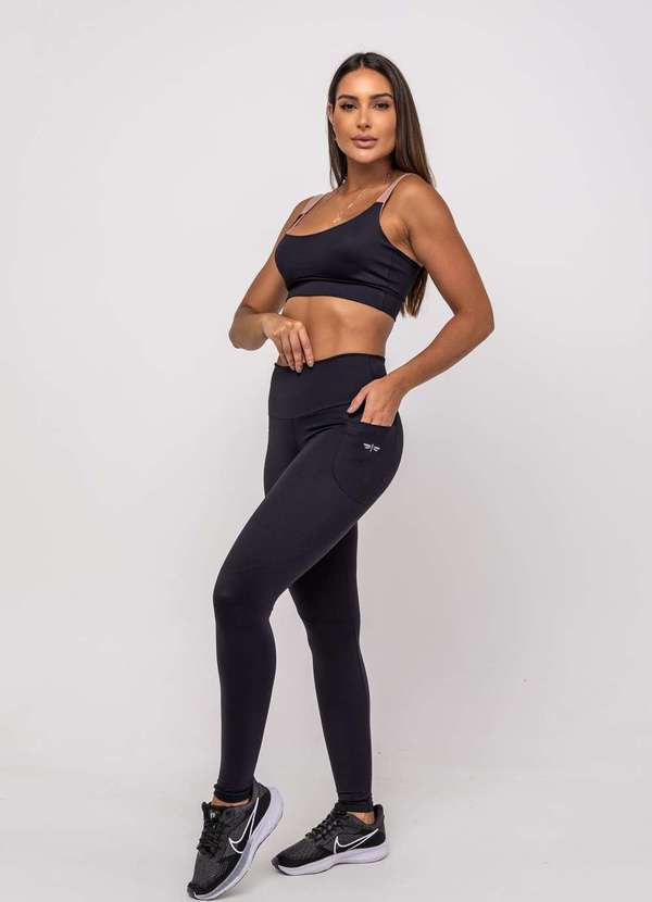 Salvatore Fashion - Calça Legging Suplex Poliamida com Bolso Preto 2