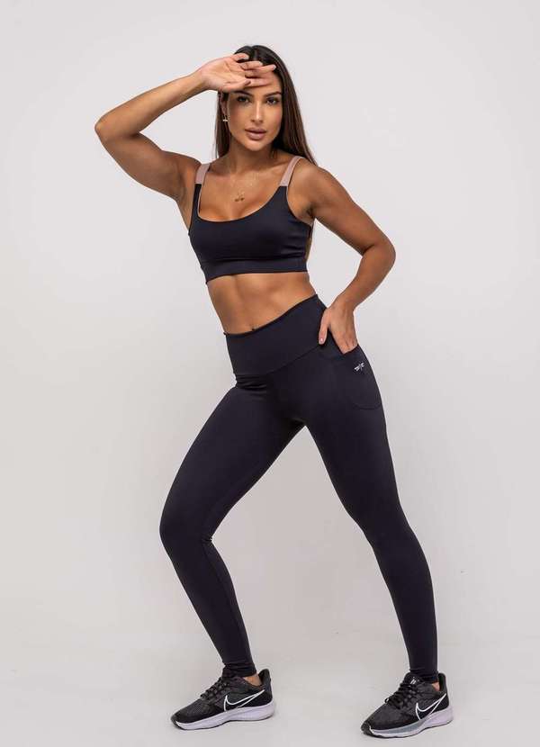Salvatore Fashion - Calça Legging Suplex Poliamida com Bolso Preto 6