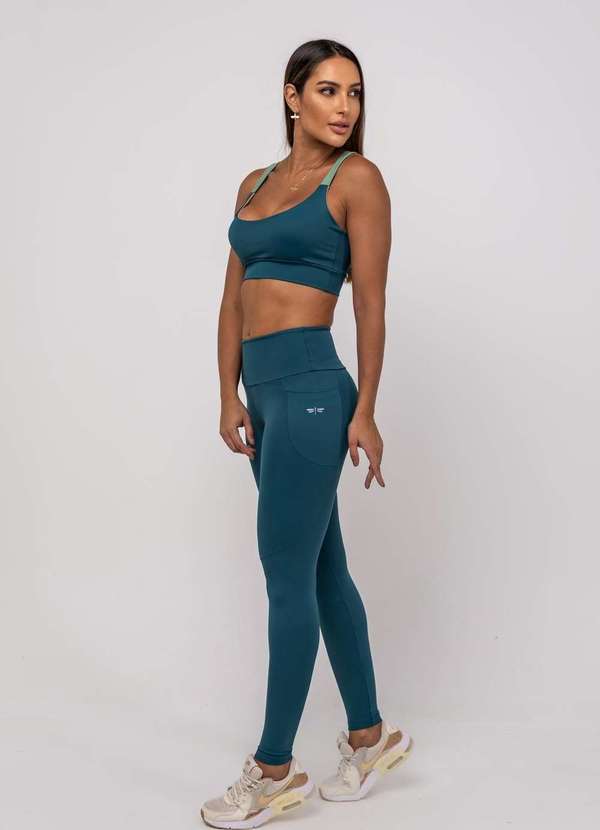 Salvatore Fashion - Calça Legging Suplex Poliamida com Bolso Verde
