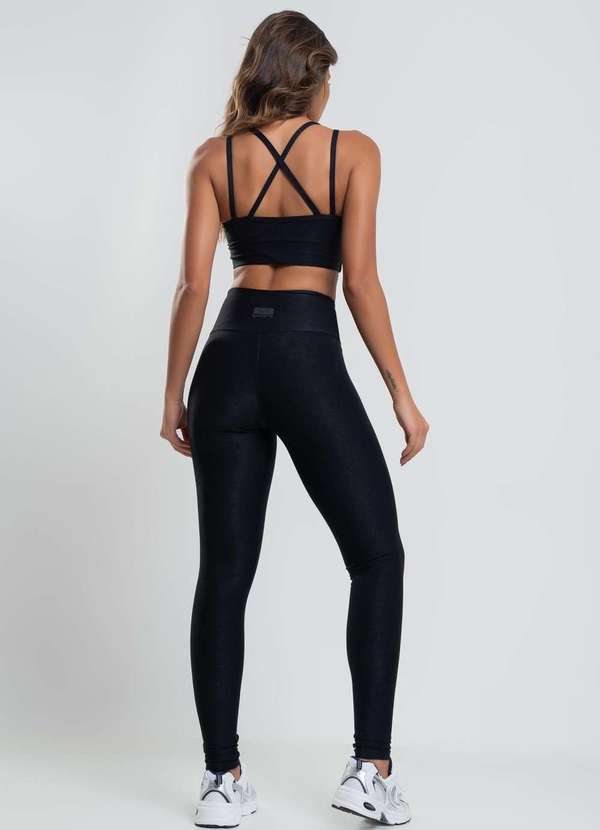Salvatore Fashion - Calça Legging Suplex Canelada Brilho Básica  Fashion Preto 4