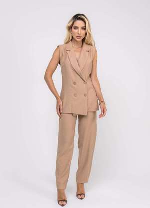 Salvatore Fashion - Conjunto Alfaiataria Wide Leg e Colete - SALVATORE FASHION