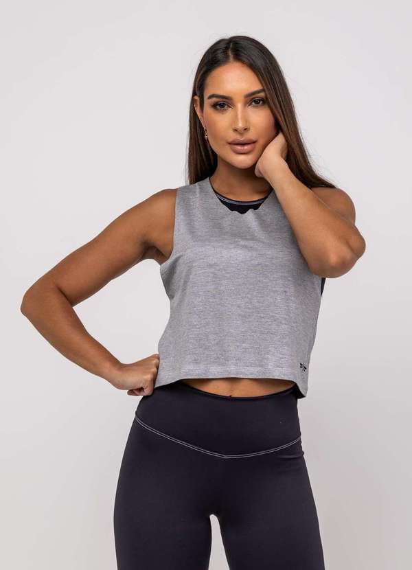 Salvatore Fashion - Regata Libélula Malha  Fashion Cinza 2