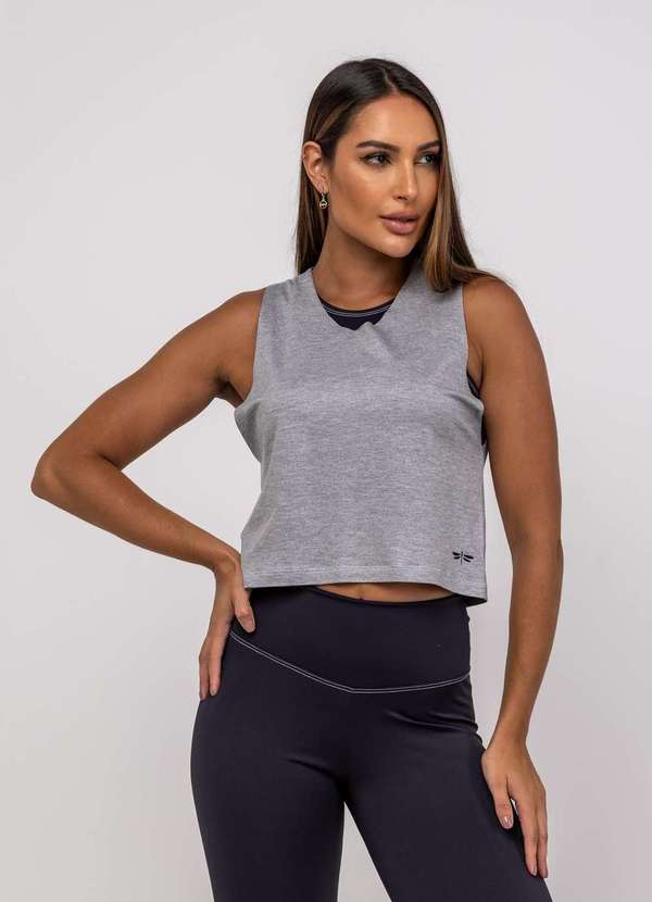 Salvatore Fashion - Regata Libélula Malha  Fashion Cinza 5