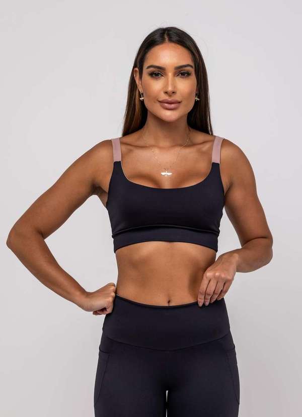 Salvatore Fashion - Top Suplex Poliamida Alça Dupla Preto