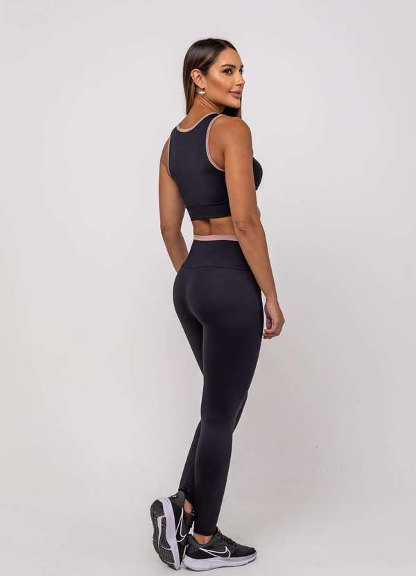 Salvatore Fashion - Top Suplex Poliamida com Detalhes Viés Preto 2