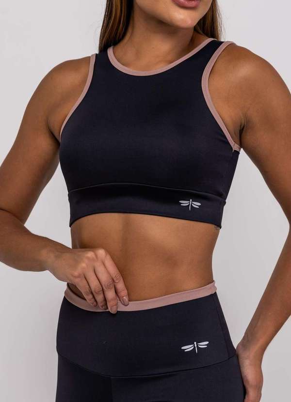 Salvatore Fashion - Top Suplex Poliamida com Detalhes Viés Preto 4