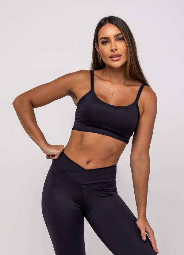 Salvatore Fashion - Top Suplex Poliamida Liso Preto
