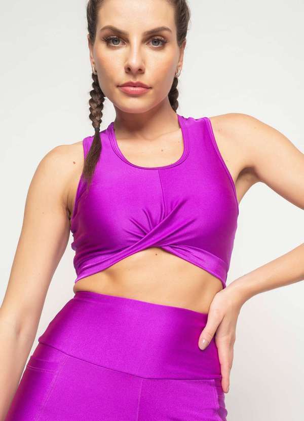 Salvatore Fashion - Top Suplex Poliamida Nadador com Nó Fashion Roxo