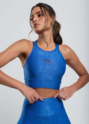 Salvatore Fashion - Top Suplex Canelado Brilho com Decote Alto e Tiras  Fashion - SALVATORE FASHION