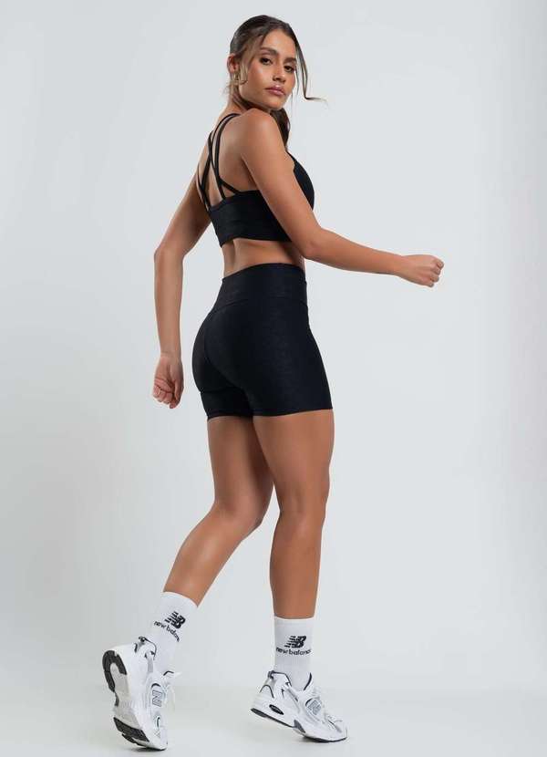 Salvatore Fashion - Top Suplex Canelado Brilho com Decote Alto e Tiras  Fashion Preto 4