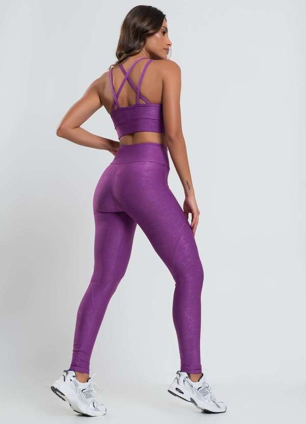 Salvatore Fashion - Top Suplex Canelado Brilho com Decote Alto e Tiras  Fashion Roxo 4