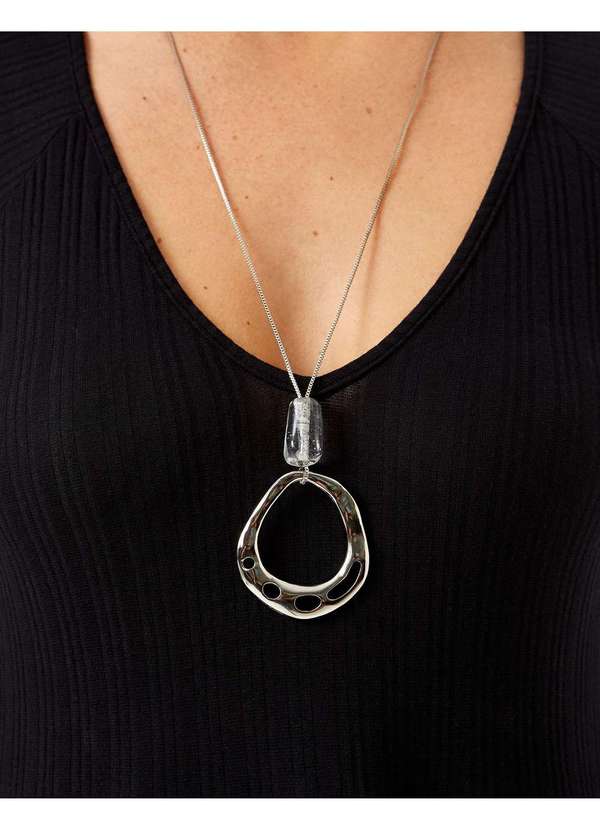 Zinzane - Colar Zinzane Feminino Longo Silvana - Niquel Cinza 2