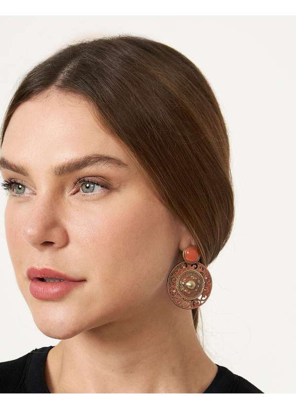 Zinzane - Brinco Zinzane Broche Esmaltado Laranja