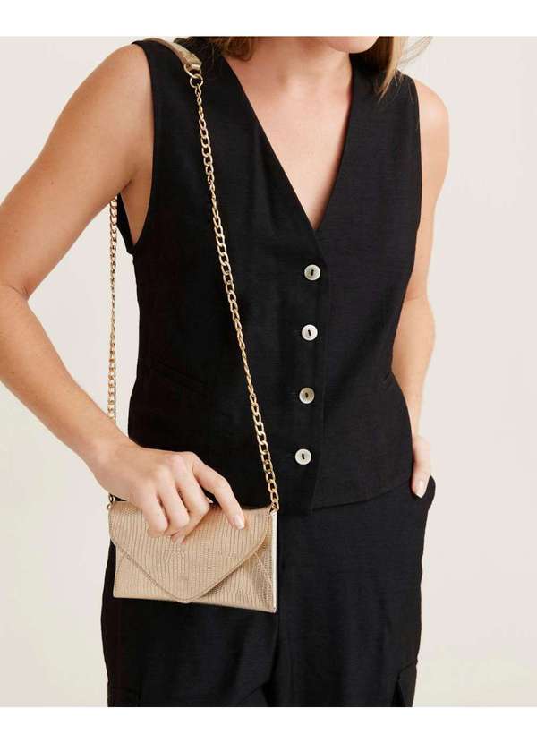 Zinzane - Bolsa Envelope Zinzane Feminino Alca Corrente - Dourado Dourado 2