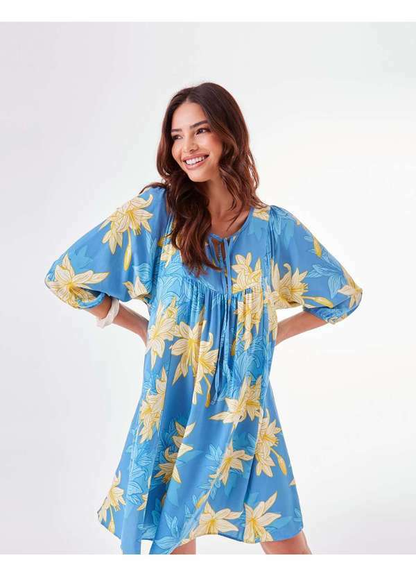 Zinzane - Vestido Zinzane Feminino Lirio Amplo Azul