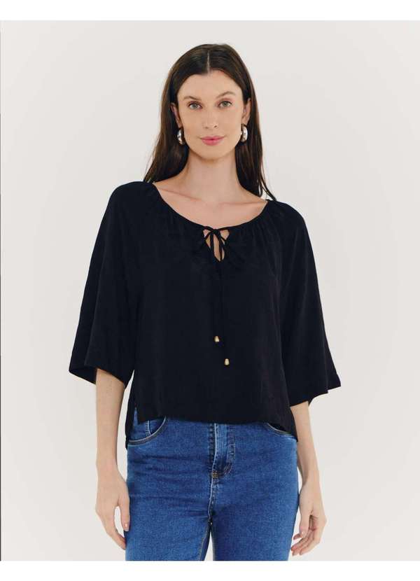 Zinzane - Bata Amarracoes Manga - Preto Preto