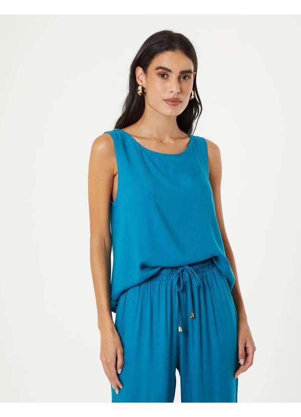 Zinzane - Blusa Alca Botoes - Blue Ocean Azul