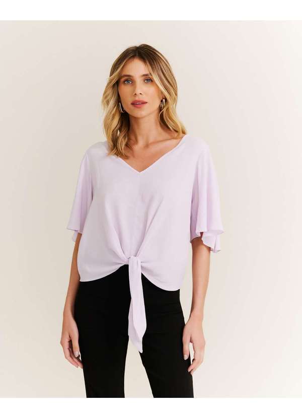 Zinzane - Blusa Detalhe no Frente - Lilas Roxo