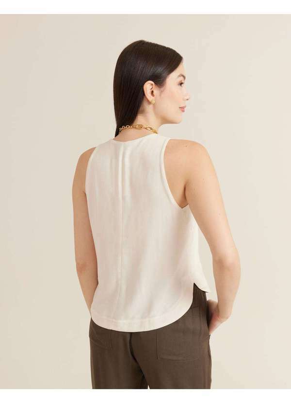Zinzane - Blusa Manga 3/4 Elasticos - Off White Branco 2