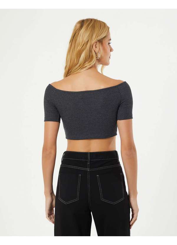 Zinzane - Blusa Raglan Rib - Mescla c/ Preto Cinza 2