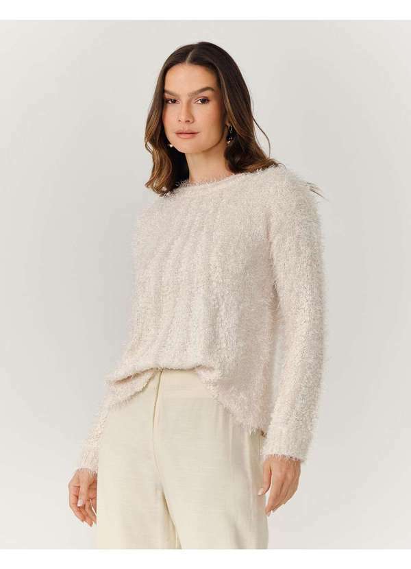 Zinzane - Blusa Tricot Angora Branco