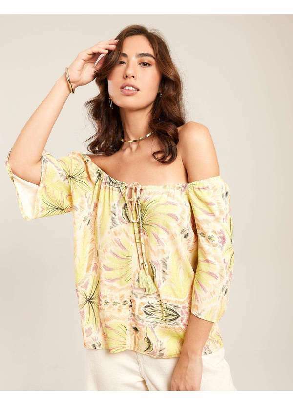 Zinzane - Blusa Zinzane Feminino Estampada Nina - Verde Lima Verde