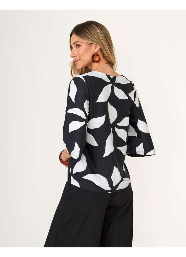 Zinzane - Blusa Zinzane Feminino Floral Pb Preto 3