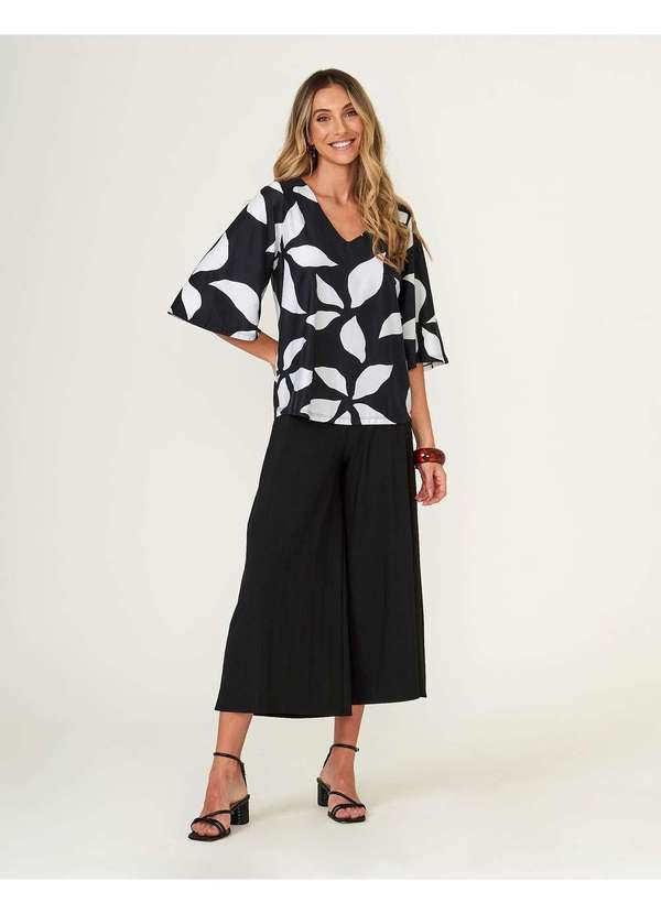 Zinzane - Blusa Zinzane Feminino Floral Pb Preto 4