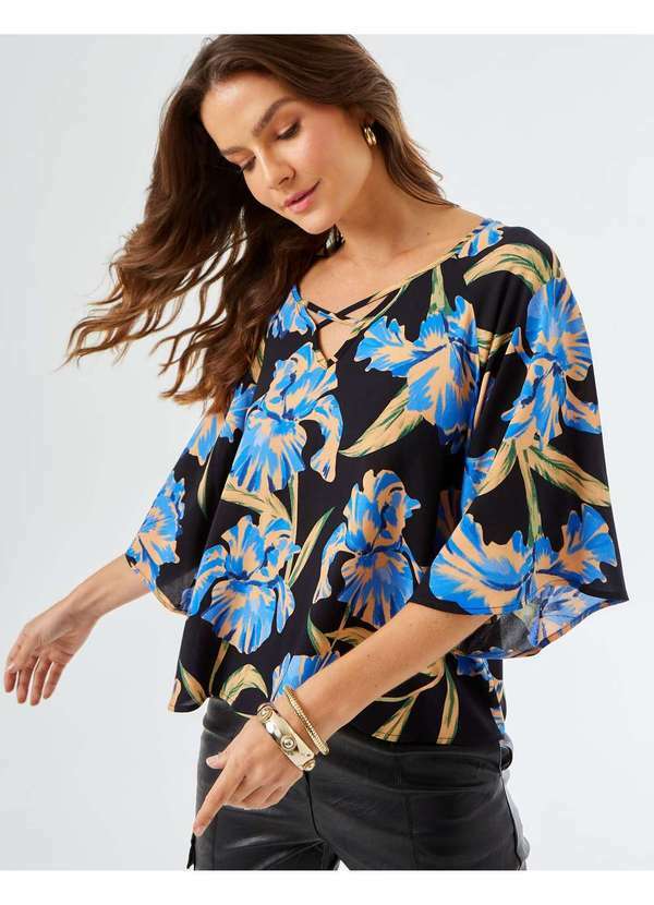 Zinzane - Blusa Zinzane Feminino Lavanda Preto