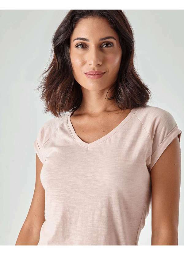 Zinzane - Blusa Zinzane Feminino Malha Decote V Rosa