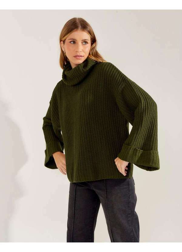 Zinzane - Blusao Zinzane Feminino Tricot Color - Verde Oliva Verde