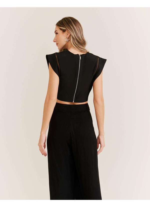 Zinzane - Cropped Detalhe Ombro - Preto Preto 2