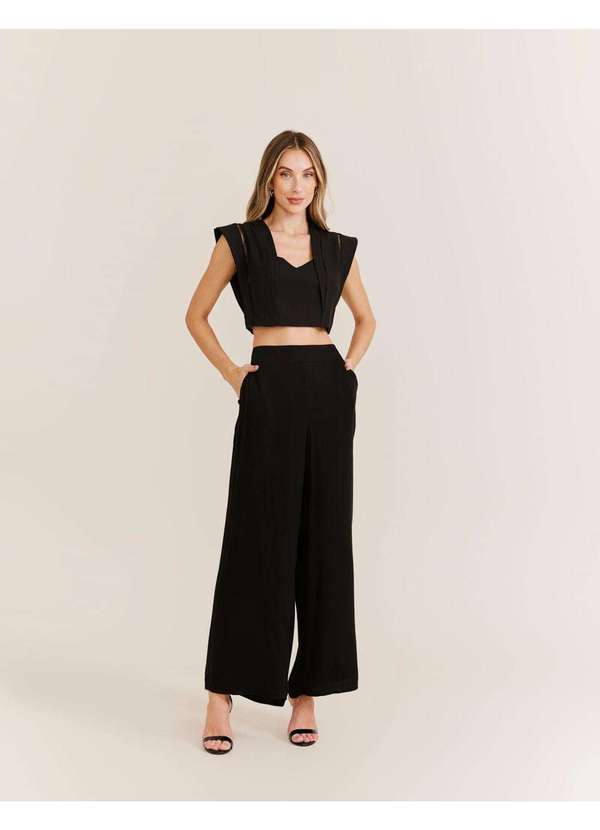 Zinzane - Cropped Detalhe Ombro - Preto Preto 4
