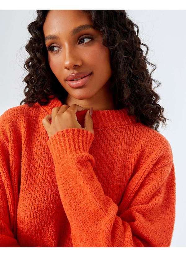 Zinzane - Pull Oversized Zinzane Feminino Tricot - Paprika Laranja 3