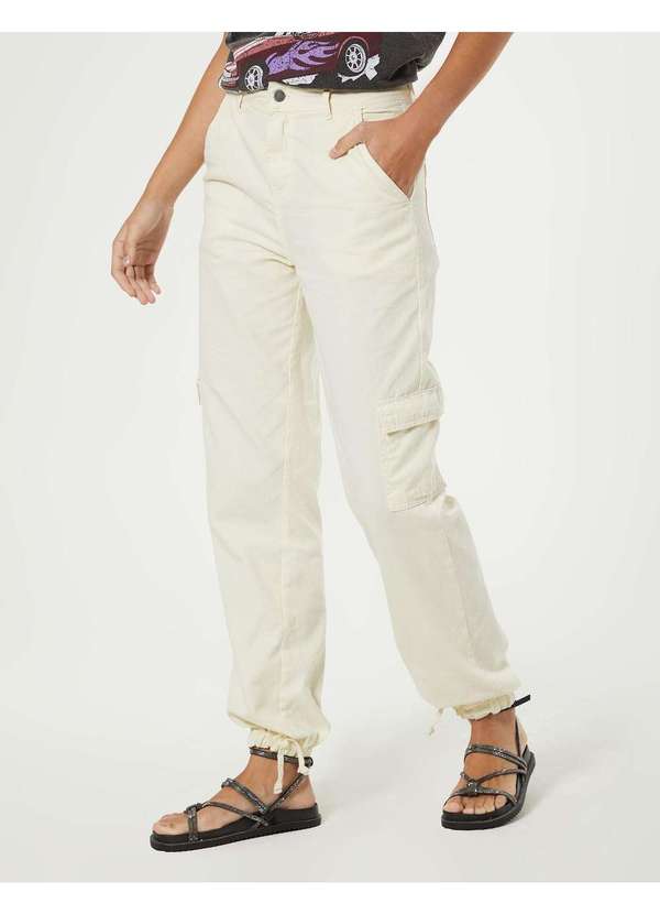 Zinzane - Calca Cargo Sarja com Regulador - Areia Bege 3