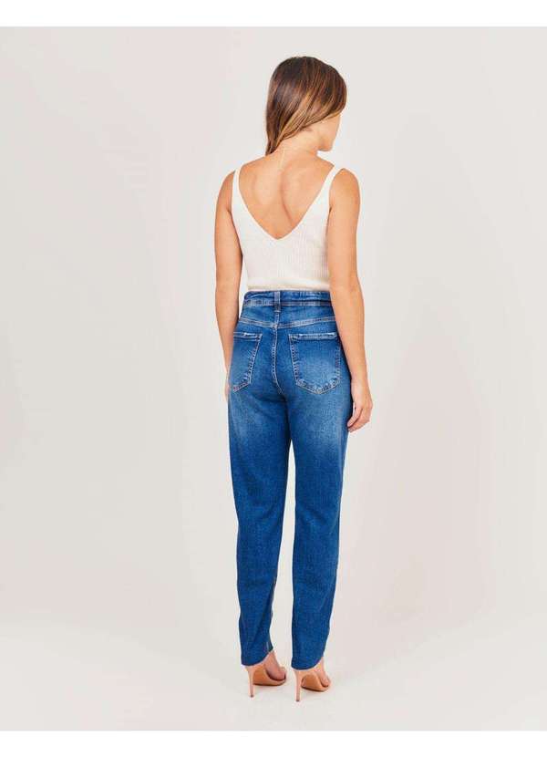 Zinzane - Calca Jeans Skinny Destroyed - Denim Escuro Azul 2