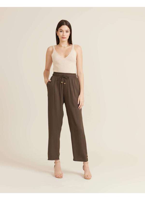 Zinzane - Calca Reta Cos Elastico - Verde Oliva Verde