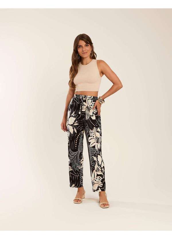 Zinzane - Calca Zinzane Feminino Estampada Poppy - Preto Preto