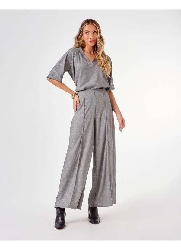 Zinzane - Calca Zinzane Feminino Pantalona Shine - Cinza Cinza